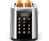 Foyoconven 2 Slice Toaster with Touch Screen, 1.5" Extra Wide Slots for Bagels & Thick Bread, Stainless Steel, Digita...