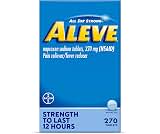 Aleve Pain Reliever & Fever Reducer Tablets, Naproxen Sodium, Headache, Back and Body Pain Relief Medicine, 270 Count