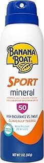 Banana Boat, Sport Mineral Sunscreen Spray, SPF 50, 5 oz | Mineral Based Spray Sunscreen