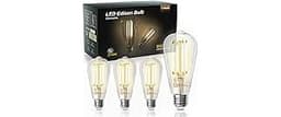 TJOY Edison Light Bulbs 60W Equivalent, Dimmable Vintage LED Light Bulbs, E26 Medium Base, Warm White 2700K, ST58, 8W...