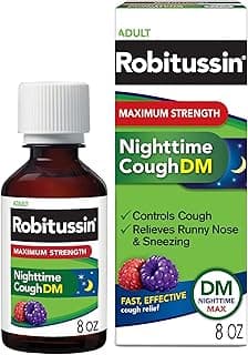 Robitussin Maximum Strength Nighttime Cough DM, Cough Medicine for Adults, Berry Flavor - 8 Fl Oz