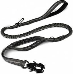 Tactical Bungee Dog Leash for Medium Large Dogs, Reflective Heavy‑Duty Training Lead with Dual Padded Handles, Shock ...