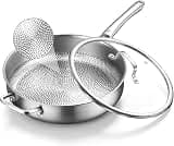 Tumzak Titanium Pans for Cooking, 11 Inch Nonstick Large Frying Pan, 5 Quart Deep Saute Pan with Lid, PFAS/PFOA/PTFE-...