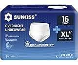 SUNKISS TrustPlus Unisex Incontinence Disposable Underwear for Men and Women, Adult Pull Ups,Heavy Absorbency, Barrie...