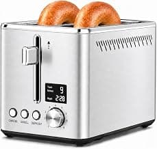 Toaster 2 Slice Stainless Steel, Digital Timer, Wide Slots,9 Shades(Silver)