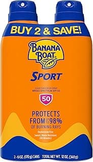 Banana Boat Sport Ultra SPF 50 Sunscreen Spray | Banana Boat Sunscreen Spray SPF 50, Water Resistant, Oxybenzone Free...