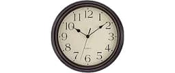 Foxtop 12 Inch Retro Wall Clock Round Silent Battery Operated Clock, Bronze | Non Ticking, Quartz, Classic, Vintage, ...