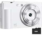 Digital Camera, FHD 4K Digital Point and Shoot Camera with 16X Zoom Anti Shake, 48MP Compact Small Camera with 32GB C...