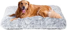 EHEYCIGA Fluffy Dog Crate Bed for Extra Large Dogs, Plush Faux Fur Pad, Calming Anti Anxiety XL Bed for Crate, Washab...