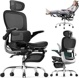 Ergonomic Office Chair,Office Chair with Tilt Function,Mesh Office Chair with Footrest,Ergonomic Chair with Adaptive ...