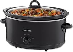 Gourmia Slow Cooker – 6 Quart, Manual Controls, Removable Stoneware, Black | 3 Temperature Settings, Low, High & Warm...