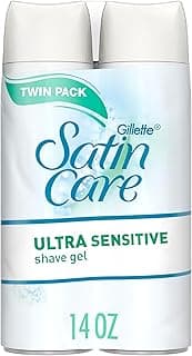 Gillette Satin Care Ultra Sensitive Shave Gel for Women, Pack of 2, 7oz Each, Frangrance Free