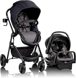 Evenflo Pivot Modular Travel System with LiteMax Preemie and Infant Car Seat (Casual Gray)