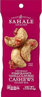 Sahale Snacks Pomegranate Vanilla Cashews, 1.5 oz Bags (18 Packs) - Dry-Roasted Deluxe Mixed Nuts with Pomegranate In...