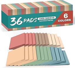 Taja 36 Pads Sticky Notes, 3x3 Inch, Aesthetic Self-Stick Notes, Vintage