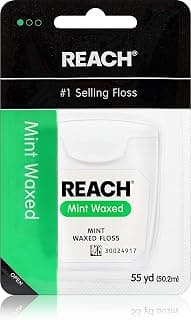 Reach, Waxed Dental Floss, Mint, Plaque Remover for Teeth, Shred Resistant, Floss Slides Smoothly, Easy to Use, Waxed...