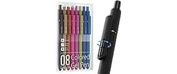 JIMMIDDA Colorful Gel Pens - 8 Pcs Colored Ink Pens Coloring | 0.7MM Smooth Writing Medium Point - Quick Drying Retra...