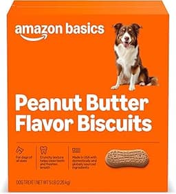 Amazon Basics Crunchy Dog Biscuits Peanut Butter Flavor Dog Treats 5 lb. Box