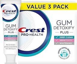 Crest Pro-Health Gum Detoxify Plus Toothpaste 4.5 oz Pack of 3 - Antibacterial Fluoride Toothpaste, Sensitivity Prote...