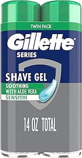 Gillette Series 3X Action Shave Gel, Sensitive Twin Pack, 7 Oz (Pack of 2)