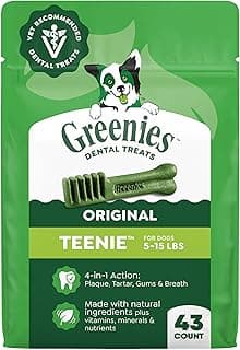 Greenies Veterinarian-Recommended Adult Natural Dental Dog Treats Teenie Size, Dog Dental Chews, Original Flavor, 12 ...