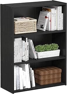 Furinno PASIR Book Shelf, 3-Tier Bookshelf, Storage Shelves Bookcase, 9.7 x 23.7 x 31.5, for Living Room, Bedroom, Ho...