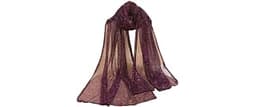 Floerns Women's Sequin Bandana Square Scarf Silk Scarves Mesh Shawl and Wrap for Evening Dresses