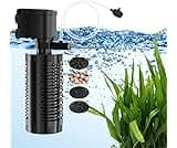 AquaMiracle True 4-Stage Fish Tank Filter, In-tank Submersible Aquarium Filter Internal Fish Filter with Aeration, fo...