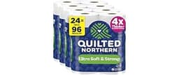 Quilted Northern Ultra Soft & Strong Toilet Paper, 24 Mega Rolls = 96 Regular Rolls, 4X Stronger*, Premium Soft Toile...