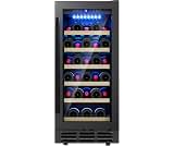 ICEVIVAL 15 Inch Wine Cooler Refrigerator, 28 Bottle Small Wine Fridge with Removable Shelves, Under Counter Refriger...