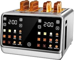 4 Slice Toaster, Wide Slots, Dual Touchscreens, Single Slice & Bagel Modes
