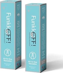 Funkkoff Travel Toothbrush with Toothpaste, Peppermint, Pack of 2 Up to 60 Uses, Mini Pocket Size Twist to Dispense T...