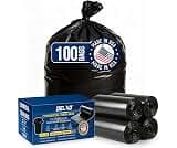Delxo 30-33 Gallon Trash Bags, 100 Count, 32” x 38” Heavy Duty Garbage Bags | 1.2 Mil Black Large Plastic Trash Bags,...