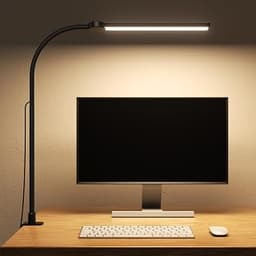 LED Desk Lamp with Clamp for Home Office, Clip on Desk Lights, Black