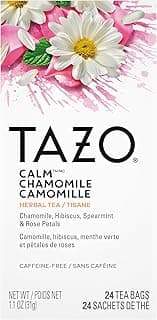 TAZO Calm Chamomile Herbal Tea Bags - 20 Count (Pack of 1), Caffeine Free, Relaxing, Soothing, Calming , Floral, Natu...
