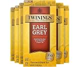 Twinings Earl Grey Black Tea Individually Wrapped Bags, 25 Count (Pack of 6), Flavoured with Citrus and Bergamot, Caf...