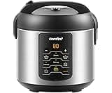 COMFEE' Rice Cooker Upgraded, 6-in-1 Stainless Steel Multi Cooker, Slow Cooker, Steamer, Saute, and Warmer, 2 QT, 8 C...