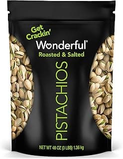 Wonderful Pistachios In Shell, Roasted & Salted Nuts, 48 Ounce Resealable Bag, Protein Snacks, Bulk Snacks, Healthy S...