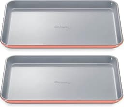 Caraway Non-Stick Ceramic Medium Baking Sheet Duo | Naturally Slick Ceramic Coating, Non-Toxic, Perfect for Baking, R...