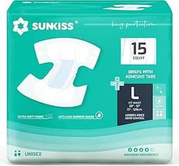 SUNKISS TrustPlus Adult Diapers with Maximum Absorbency, Unisex Disposable Incontinence Briefs with Tabs for Men and ...