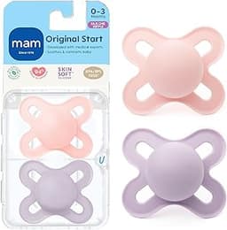 MAM Original Start Matte Baby Pacifiers 0-3 Mths, BPA-Free Skin Soft Silicone Nipple, Developed with Medical Experts ...