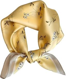 100% Mulberry Silk Scarf for Women Hair Lightweight Square Neckerchief Wrap For Head Scarves 21"