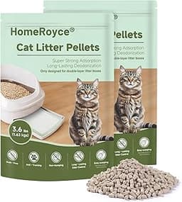 Cat Litter Pellets Exclusively for Double Layer Cat Litter Box, Super Odor Control Zeolite Litter, Non Clumping Cat L...