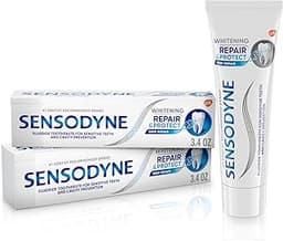 Sensodyne Repair and Protect Whitening Toothpaste, Toothpaste for Sensitive Teeth and Cavity Prevention, 3.4 oz (Pack...