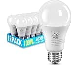 12 Pack LED Light Bulbs 100 Watt Equivalent, A19 5000K Daylight White | 15W Super Bright White Light 1500 LM, E26 Sta...