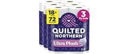 Quilted Northern Toilet Paper, Ultra Plush 18 Mega Rolls, Bath Tissue | 3 ply toilet paper with 18 Mega Rolls and 255...