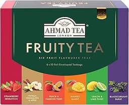 Ahmad Tea - Fruitytea - Black & Green Tea Assortment - 6 Varieties - Mango, Strawberry, Currant, Lemon & Lime, Raspbe...