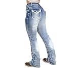 Flamingals Boot Cut Butt Lifting Stretch Jeans for Women | Control Denim Pants Sea, Bootcut Jeans for Women, Denim Fa...