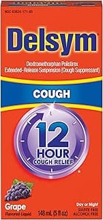 Delsym 12 Hour Cough Medicine for Adults, Powerful Relief for 12 Hours, Cough Suppressant Liquid with Extended-Releas...