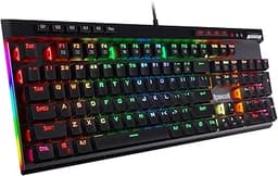 Redragon K580 Wired RGB Mechanical Gaming Keyboard, Macro Key & Media Wheel | 5 On-Board Keybinding Buttons for MMO M...